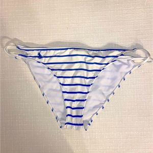 White and Blue Stripe Ralph Lauren Bikini Bottoms